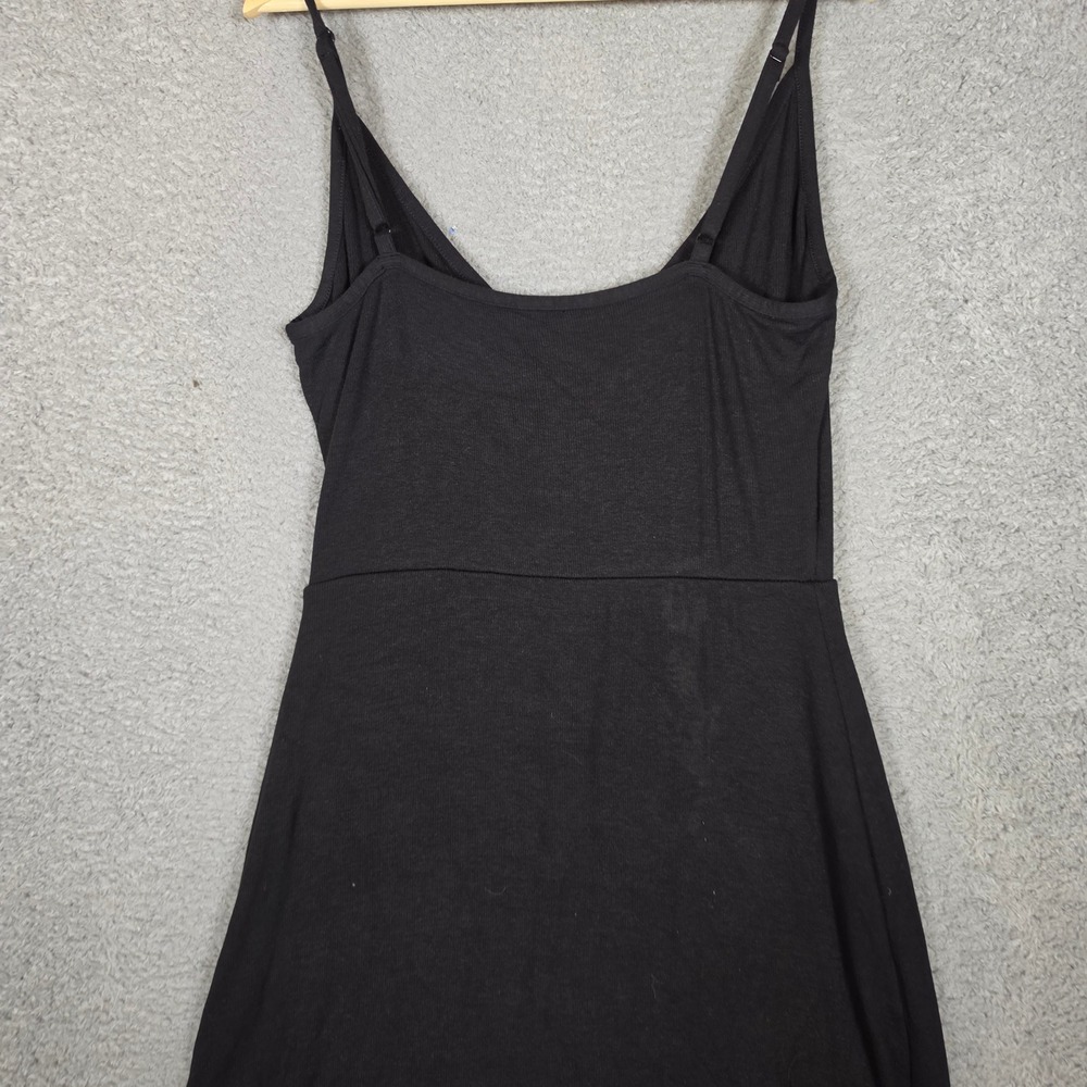 Goldray Fraidy‎ Knit Dress Women Large Black Asymmetrical Ruched Surplice V-Neck